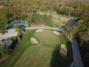 St Louis CC 15th Green Bunkers Aerial
